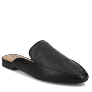 NEW Journee Collection Akza Muled Faux Leather black flats women size 11